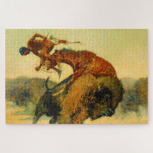 Frederic Remington Western Art "Episode - Buffalo Legpuzzel (Horizontaal)