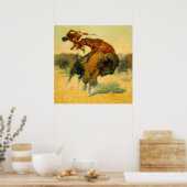 Frederic Remington Western Art "Episode - Buffalo Poster (Keuken)