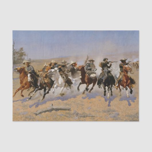 Frederic Remington Western Art “Stormloop naar het Tissuepapier (Voorkant)