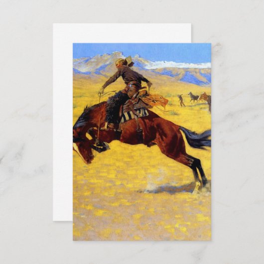 Frederic Remington Westerne Art "A Cold Morning" Bedankkaart (Voorkant / Achterkant)