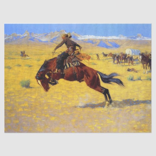 Frederic Remington Westerne Art "A Cold Morning" T Tissuepapier (Voorkant)
