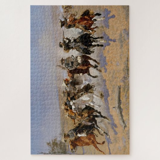 Frederic Remington Westerne Art "Dash for the Timb Legpuzzel (Verticaal)