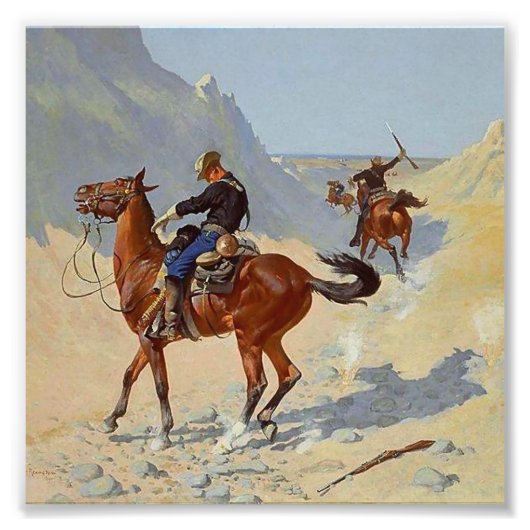 Frederic Remington Westerne Art "De geavanceerde b Foto Afdruk (Voorkant)