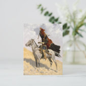 Frederic Remington Westerne art "Het geblanksignaa Briefkaart (Staand voorkant)