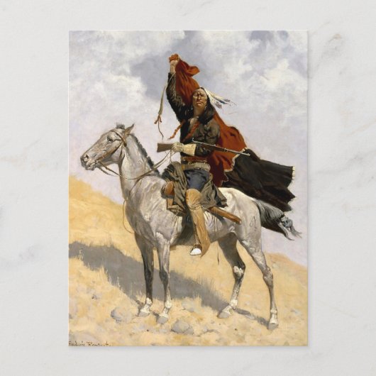 Frederic Remington Westerne art "Het geblanksignaa Briefkaart (Voorkant)