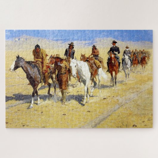 Frederic Remington Westerne Art "Pony Tracks" Legpuzzel (Horizontaal)