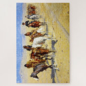 Frederic Remington Westerne Art "Pony Tracks" Legpuzzel (Verticaal)