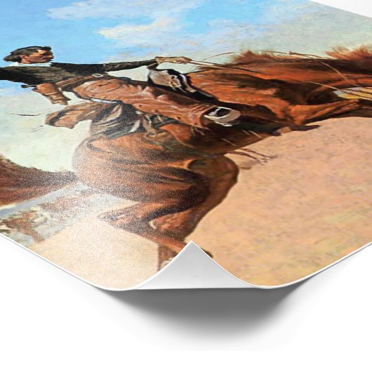 Frederic Remington Westerne Art "The Buck Jumper" Foto Afdruk (Hoek)