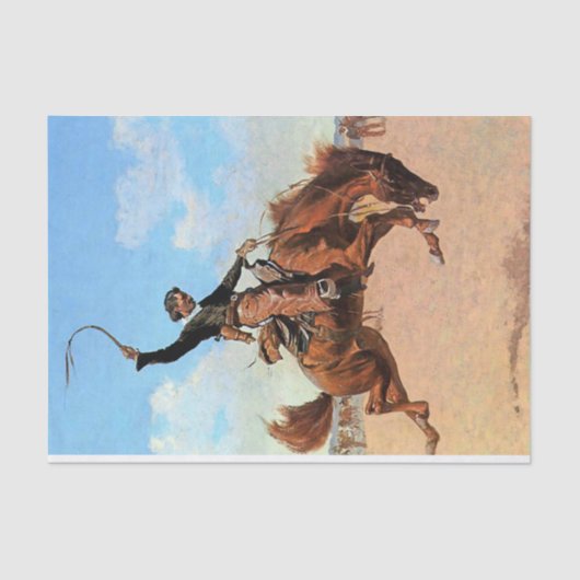 Frederic Remington Westerne Art "The Buck Jumper" Tissuepapier (Voorkant)