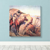 Frederic Remington Westerne kunst "Apache Ambush" Canvas Afdruk (Insitu (Houten vloer))