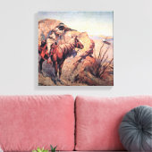 Frederic Remington Westerne kunst "Apache Ambush" Canvas Afdruk (Insitu (Woonkamer))
