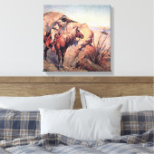 Frederic Remington Westerne kunst "Apache Ambush" Canvas Afdruk (Insitu (Slaapkamer))