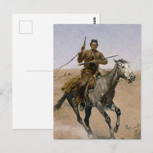 Frederic Remington Westerne kunst "De vlucht" Briefkaart (Voorkant / Achterkant)