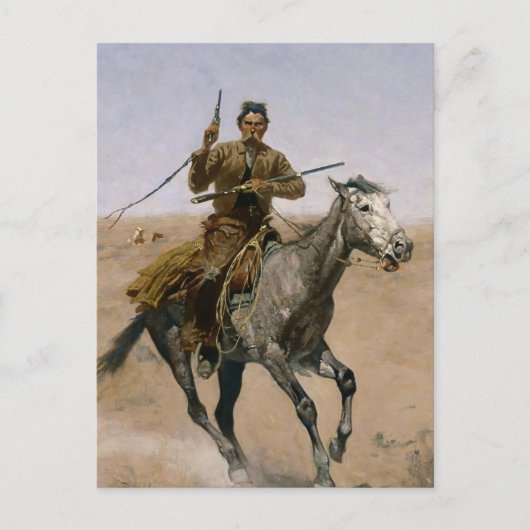 Frederic Remington Westerne kunst "De vlucht" Briefkaart (Voorkant)