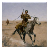 Frederic Remington Westerne kunst "De vlucht" Perfect Poster (Voorkant)