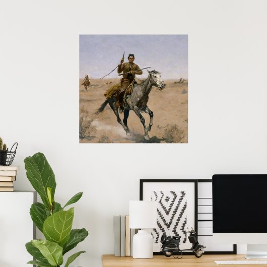 Frederic Remington Westerne kunst "De vlucht" Poster (Thuiskantoor)