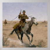 Frederic Remington Westerne kunst "De vlucht" Poster (Voorkant)