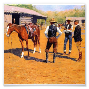 Frederic Remington Westerne kunst "Ponies kopen" Foto Afdruk