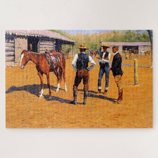 Frederic Remington Westerne kunst "Ponies kopen" Legpuzzel (Horizontaal)