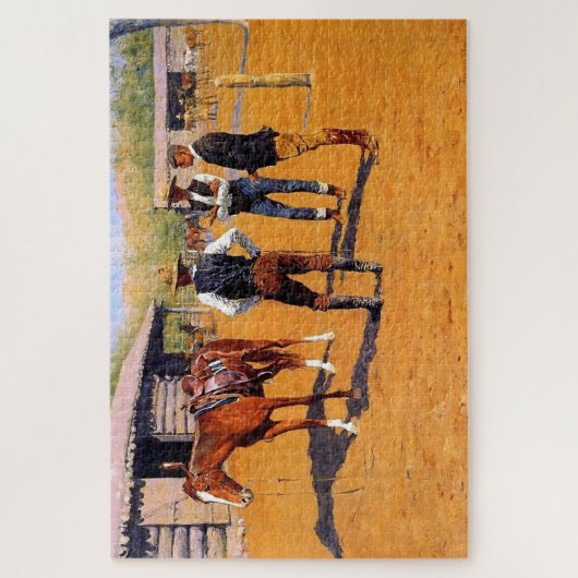 Frederic Remington Westerne kunst "Ponies kopen" Legpuzzel (Verticaal)