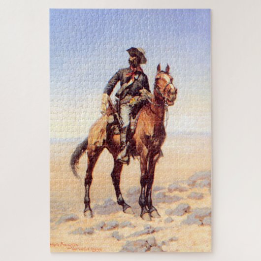 Frederic Remington Westerne kunst "Zwarte Cavalrym Legpuzzel (Verticaal)