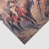 Frederic Remington Westerse Kunst “Apache Ambush” Tissuepapier (Detail)