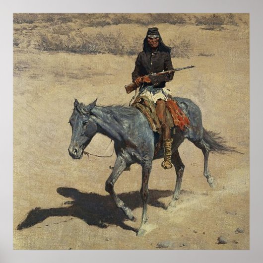 Frederic Remington Westerse Kunst “Apache-verkenne Poster (Voorkant)