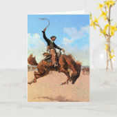Frederic Remington Westerse Kunst “Bronco Buster” Kaart (Gele Bloem)