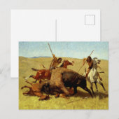Frederic Remington Westerse Kunst “Buffeljacht” Briefkaart (Voorkant / Achterkant)