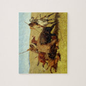 Frederic Remington Westerse Kunst “Buffeljacht” Legpuzzel (Verticaal)