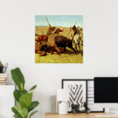 Frederic Remington Westerse Kunst “Buffeljacht” Poster (Thuiskantoor)