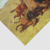 Frederic Remington Westerse Kunst “Buffeljacht” Tissuepapier (Detail)