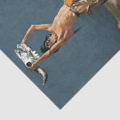 Frederic Remington Westerse Kunst 'De bizons terug Tissuepapier (Detail)