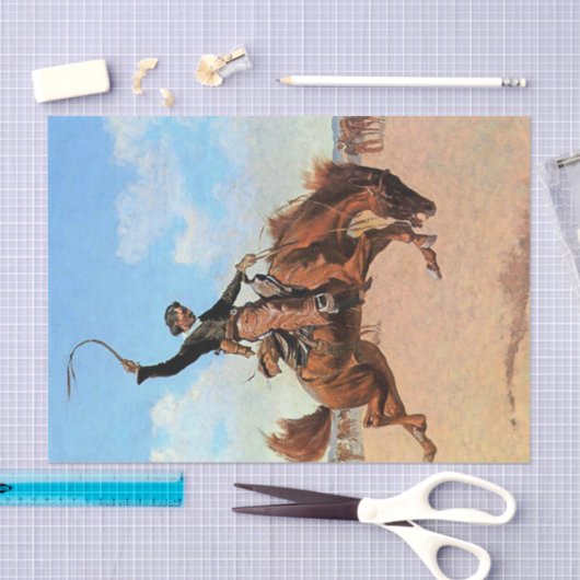 Frederic Remington Westerse Kunst “De Buck Jumper” Tissuepapier (Craft)