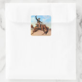 Frederic Remington Westerse Kunst “De Buck Jumper” Vierkante Sticker (Tas)