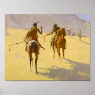 Frederic Remington Westerse Kunst “De Onderhandeli Poster