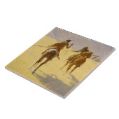 Frederic Remington Westerse Kunst “De Onderhandeli Tegeltje (Zijkant)