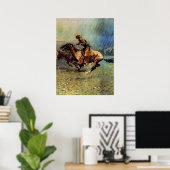Frederic Remington Westerse Kunst “De Stampede” Poster (Thuiskantoor)