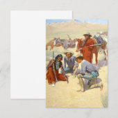 Frederic Remington Westerse Kunst “Een kaart in he (Voorkant / Achterkant)