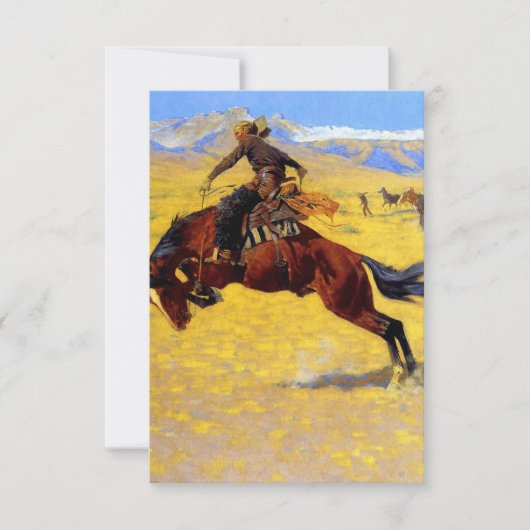 Frederic Remington Westerse Kunst “Een Koude Ochte Bedankkaart (Voorkant)