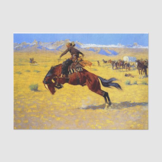 Frederic Remington Westerse Kunst “Een Koude Ochte Tissuepapier (Voorkant)