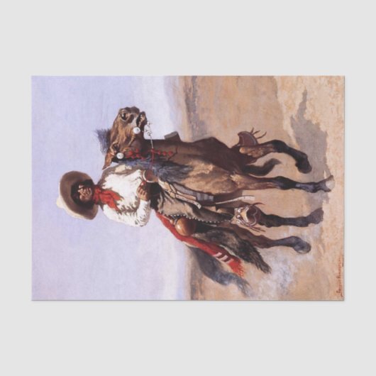 Frederic Remington Westerse Kunst 'Een Regimentsve Tissuepapier (Voorkant)