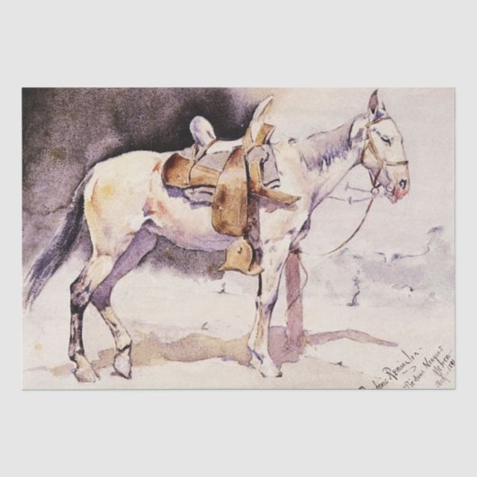 Frederic Remington Westerse Kunst Mexicaans Paard Tissuepapier (Voorkant)