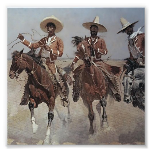 Frederic Remington Westerse Kunst “Mexicaanse Ruit Foto Afdruk (Voorkant)