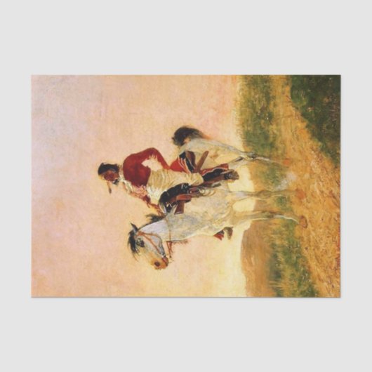 Frederic Remington Westerse Kunst “Moderne Comanch Tissuepapier (Voorkant)