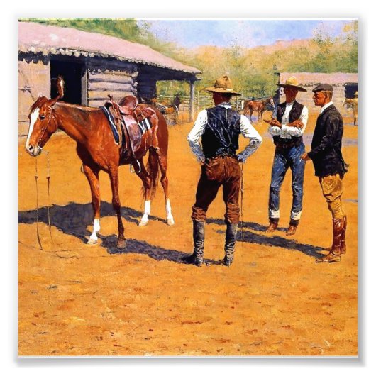 Frederic Remington Westerse Kunst “Paarden Kopen” Foto Afdruk (Voorkant)