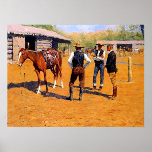 Frederic Remington Westerse Kunst “Paarden kopen” Poster