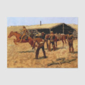 Frederic Remington Westerse Kunst “Pony Express” Tissuepapier (Voorkant)
