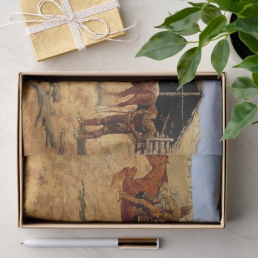 Frederic Remington Westerse Kunst “Pony Express” Tissuepapier (Geschenk)