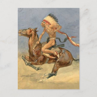 Frederic Remington Westerse Kunst “Pony War Dance” Briefkaart